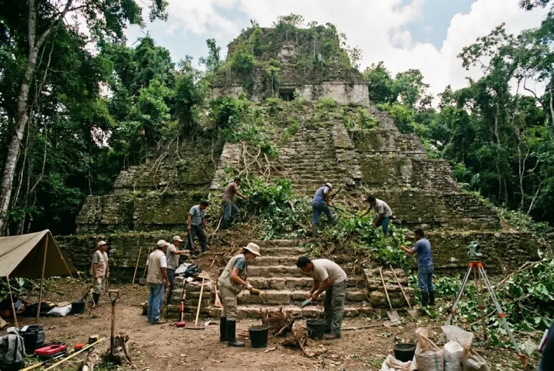 Estruturas antigas preservadas sob florestas tropicais da América Central