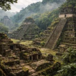 Ruínas esquecidas encontradas em regiões profundas da selva mexicana